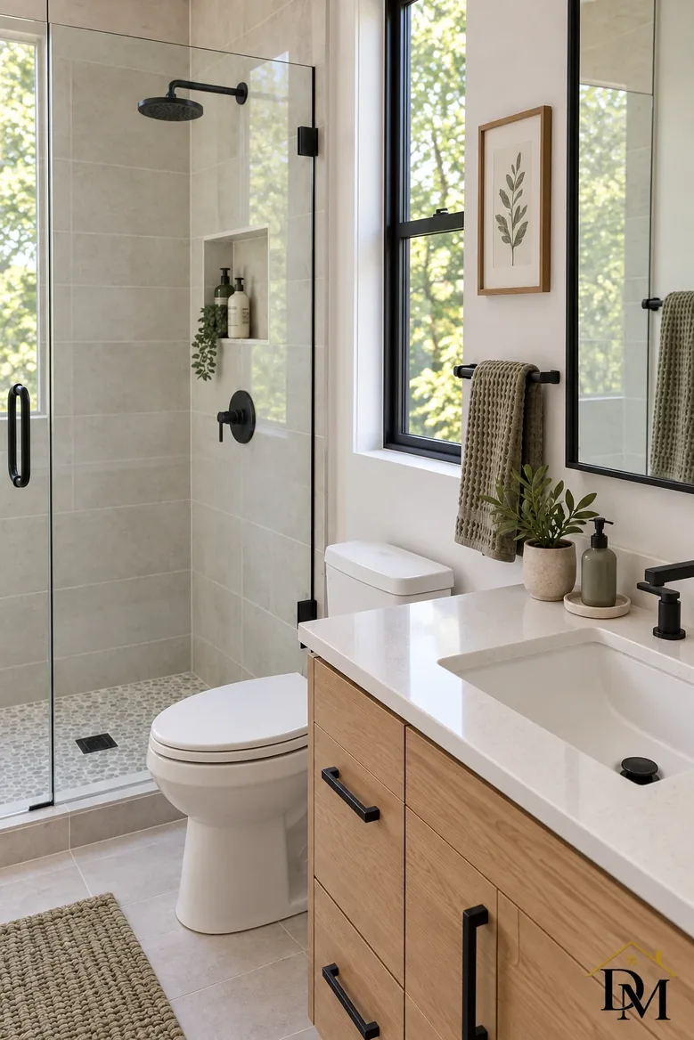 After: marble counter wiped with your product, towel folded.