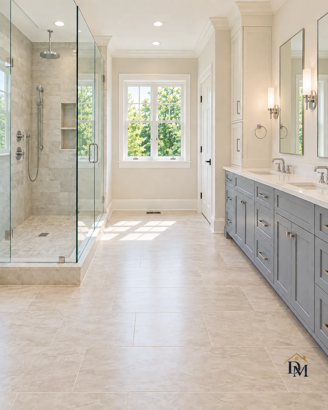 Ready for towels: nothing left on the bathroom floor.