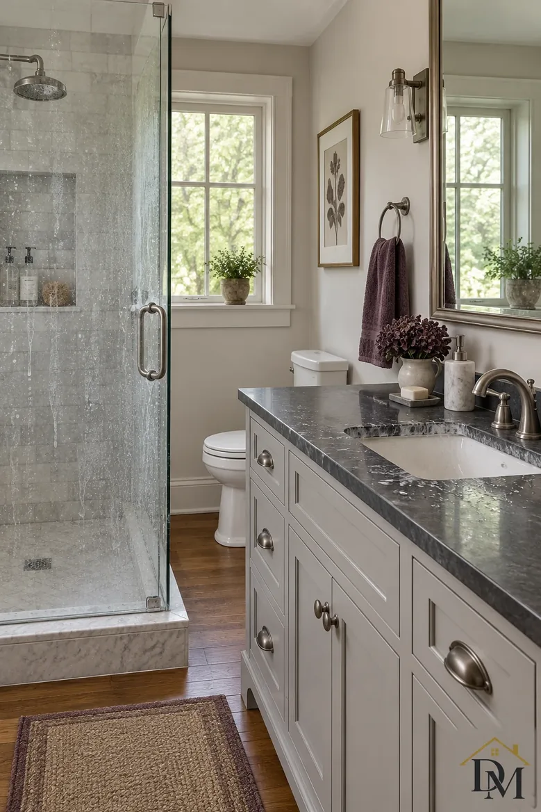 A draped towel and crooked mat cover the areas that need scrubbing.