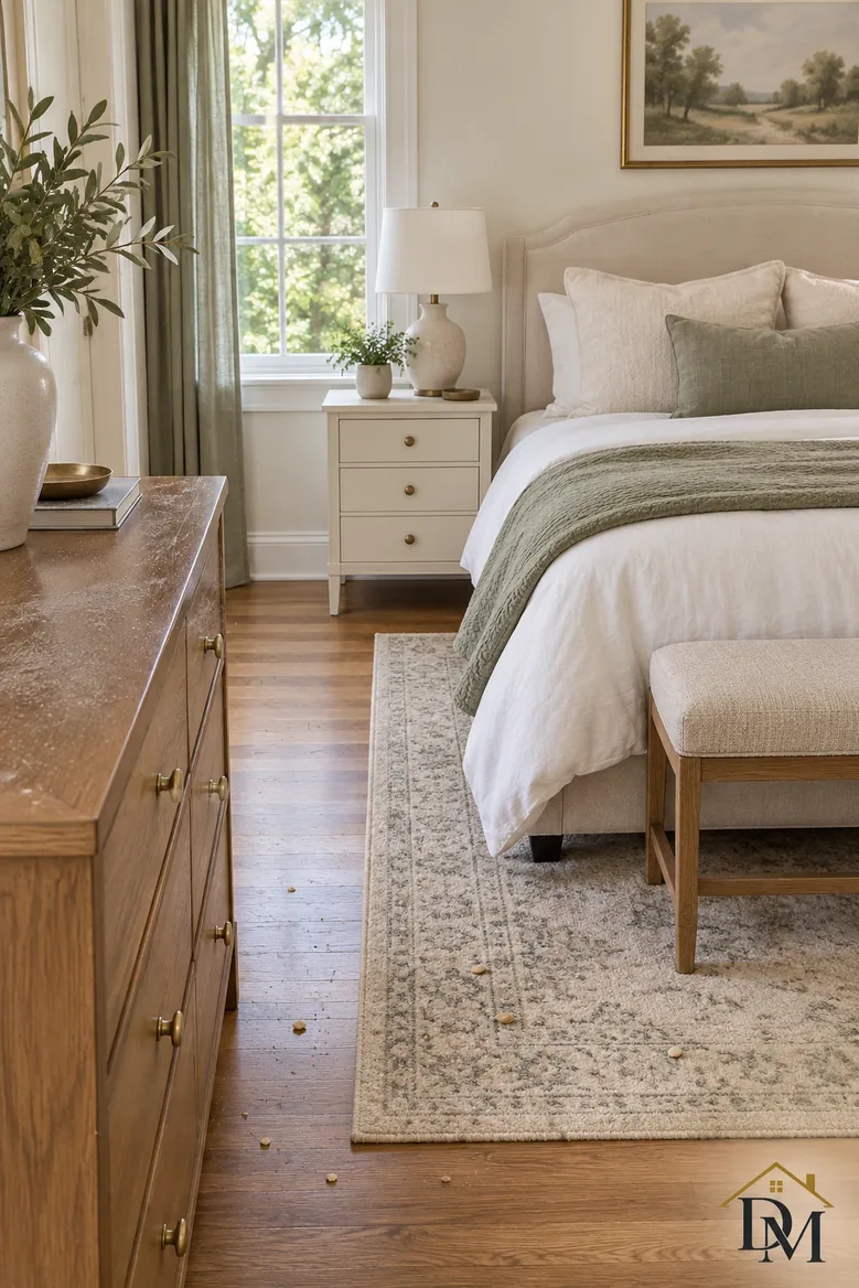As left: magazines, a mug and a loose throw in the guest living room.