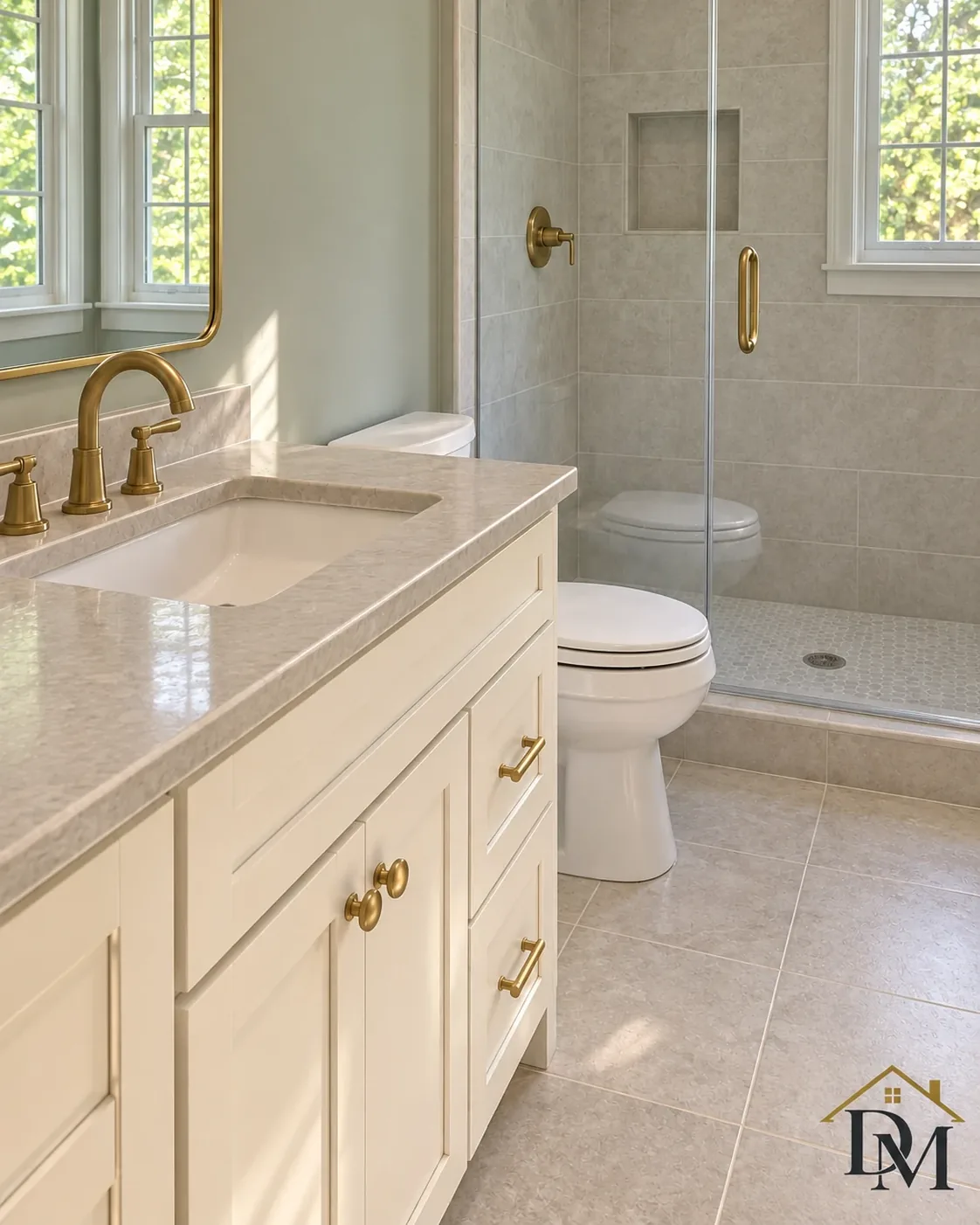 At handover: nothing left on the bathroom floor.