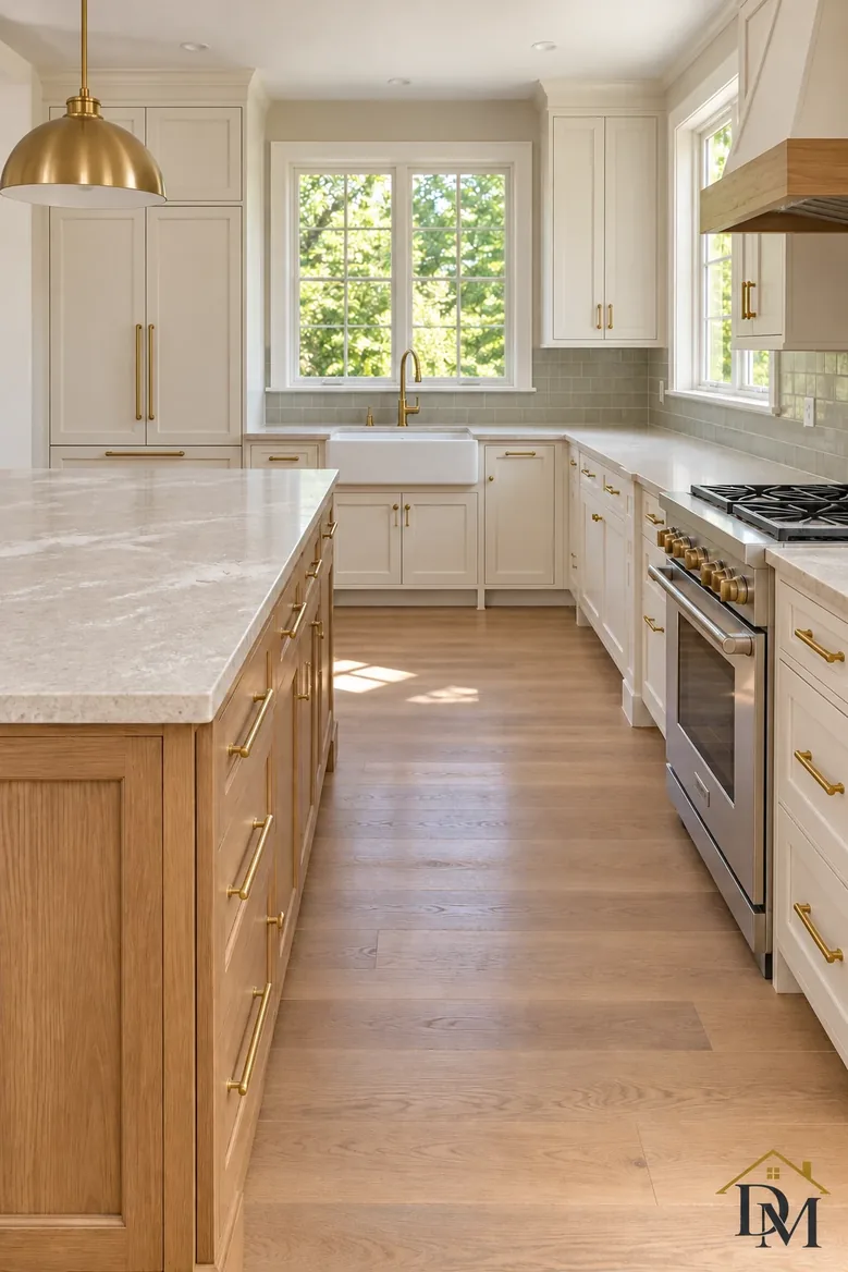 View two: towel folded and floor clear for the final pass.