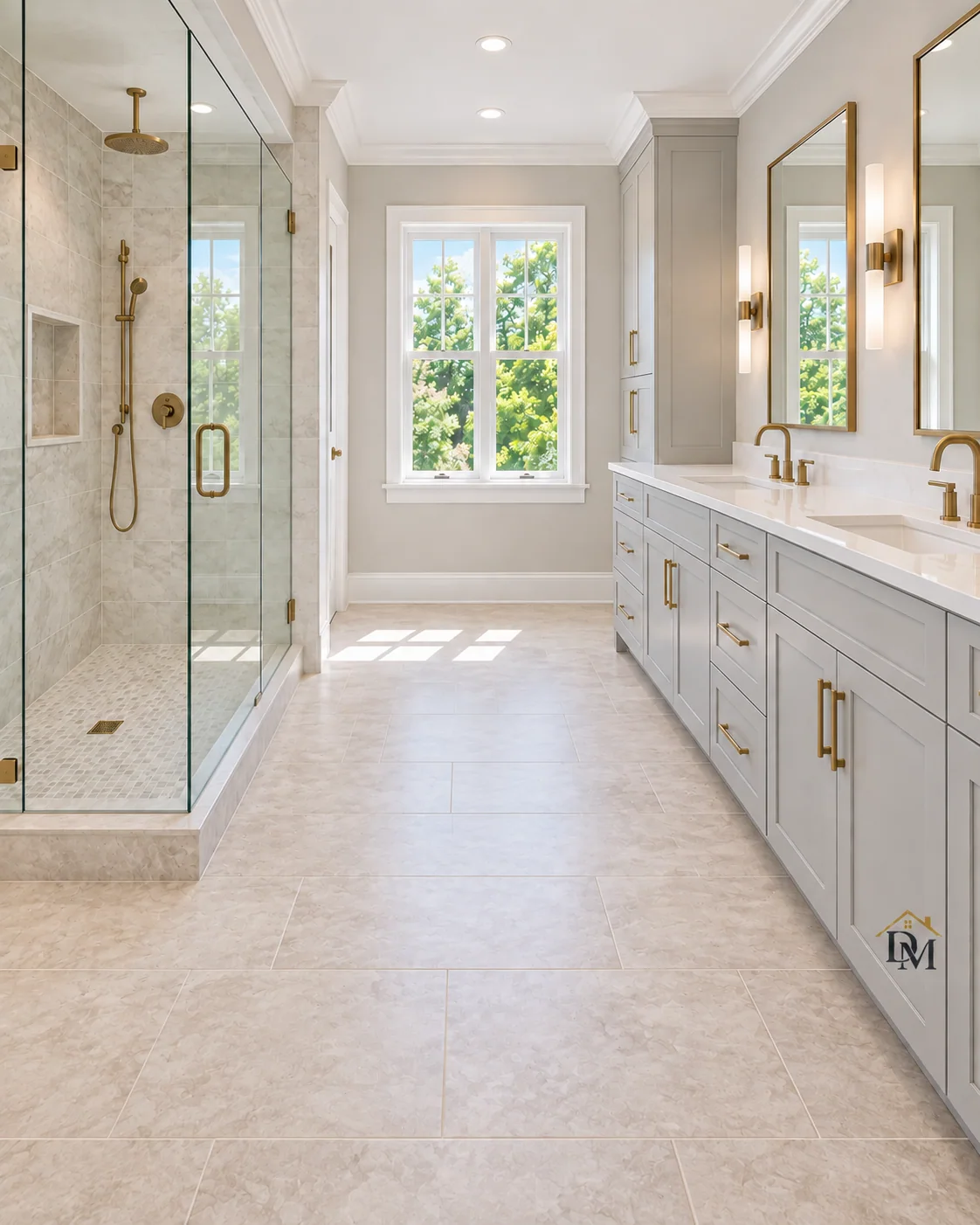 Ready for your keys: nothing left on the bathroom tile.