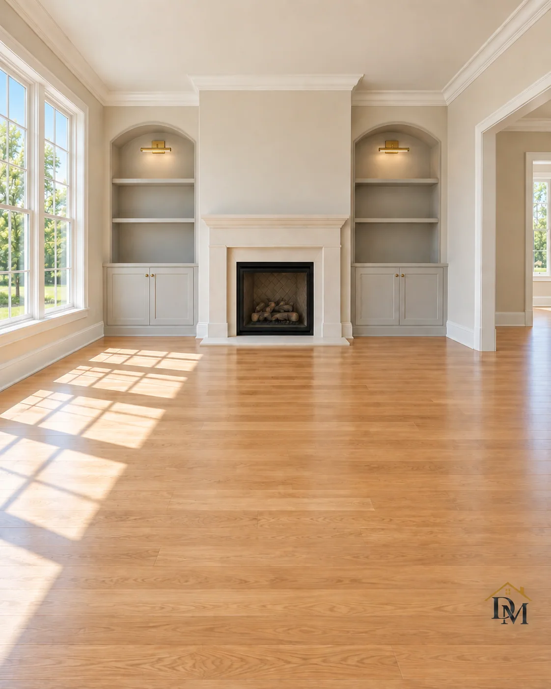 Ready for your keys: the caddy gone and the oak floor clear.