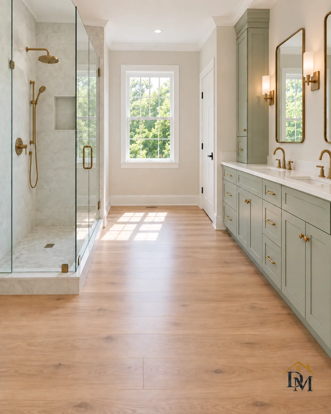 Ready for your towels: the bathroom floor clear.