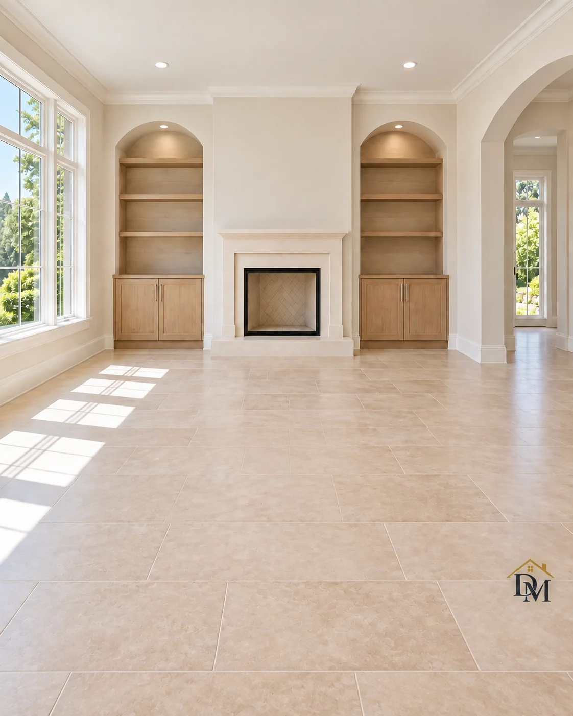 Ready for your furniture: the caddy gone and the tile floor open.