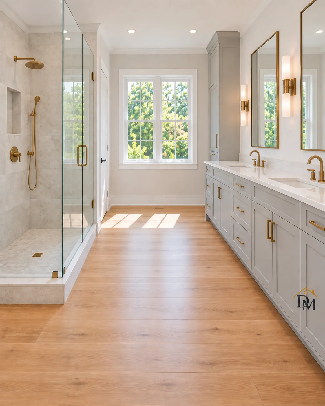 Ready for move-in: bathroom floor clear.