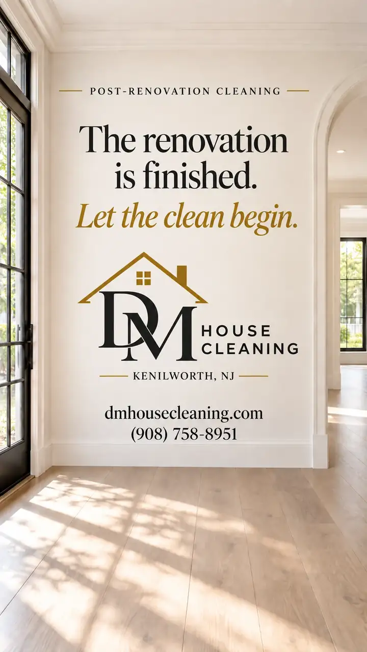 Post renovation cleaning video from DM House Cleaning in Kenilworth, NJ
