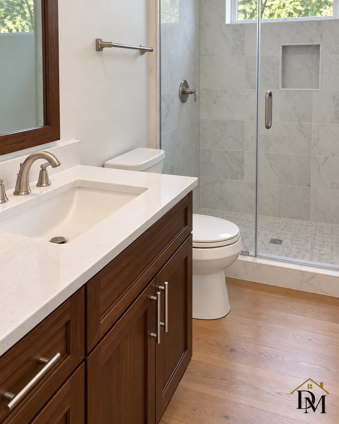 Ready: nothing left on the bathroom tile.