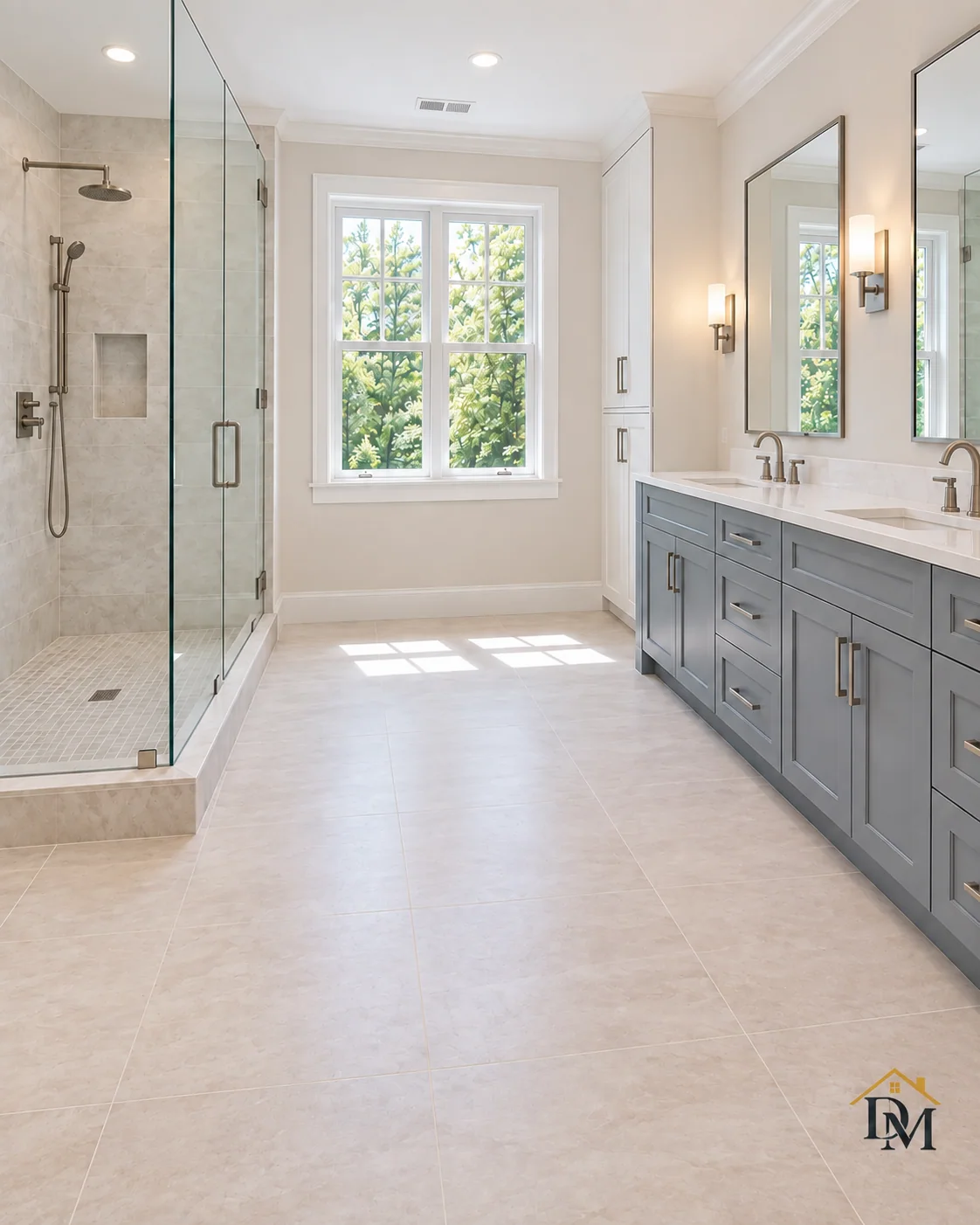 Second view: the bathroom left with a clear floor.