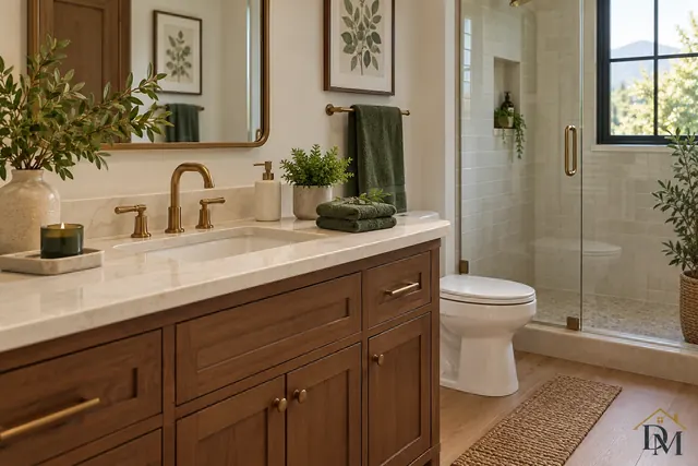 Kitchen island seating and pale countertops by wide windows, cleared of the last guests' crumbs and spills during the turnover.