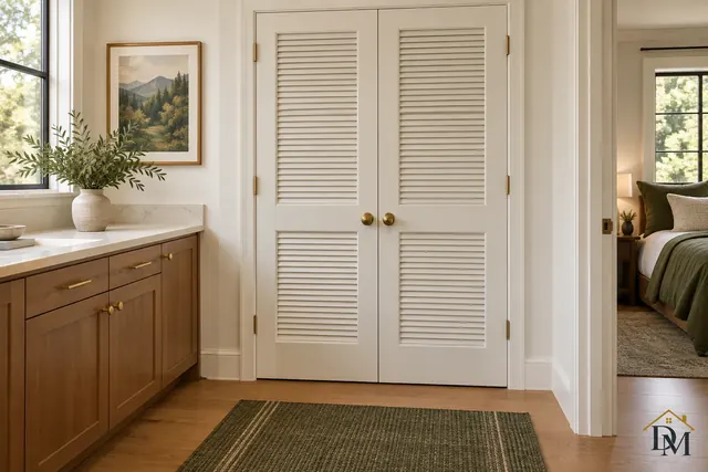 Bedroom with a wood dresser, mirror and luggage rack, dusted and vacuumed during the turnover.