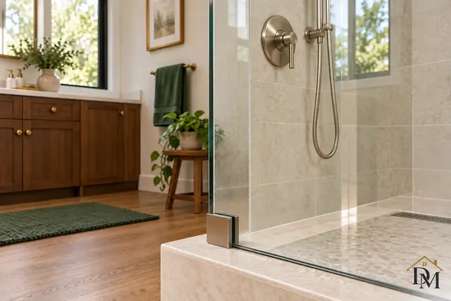 Kitchen island seating and pale countertops by wide windows; reachable sills and counter edges are where buildup hides.