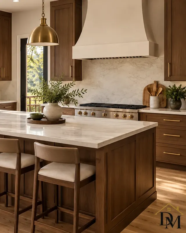 Bare kitchen counters and island — move-in cleaning in Mountainside