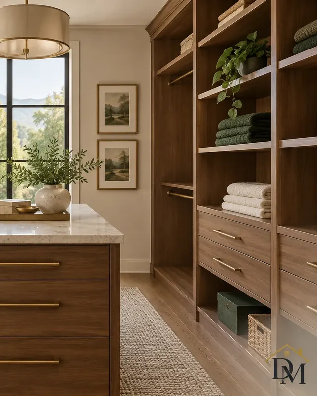 Utility room with empty shelves and installed machines — move-in cleaning in Mountainside