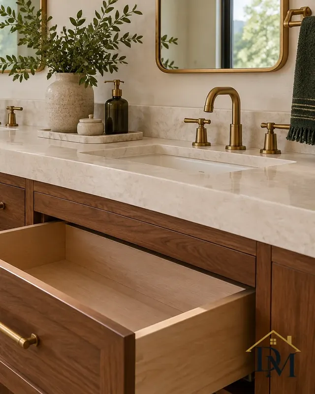 Kitchen sink and bare quartz counter — move-in cleaning in Mountainside
