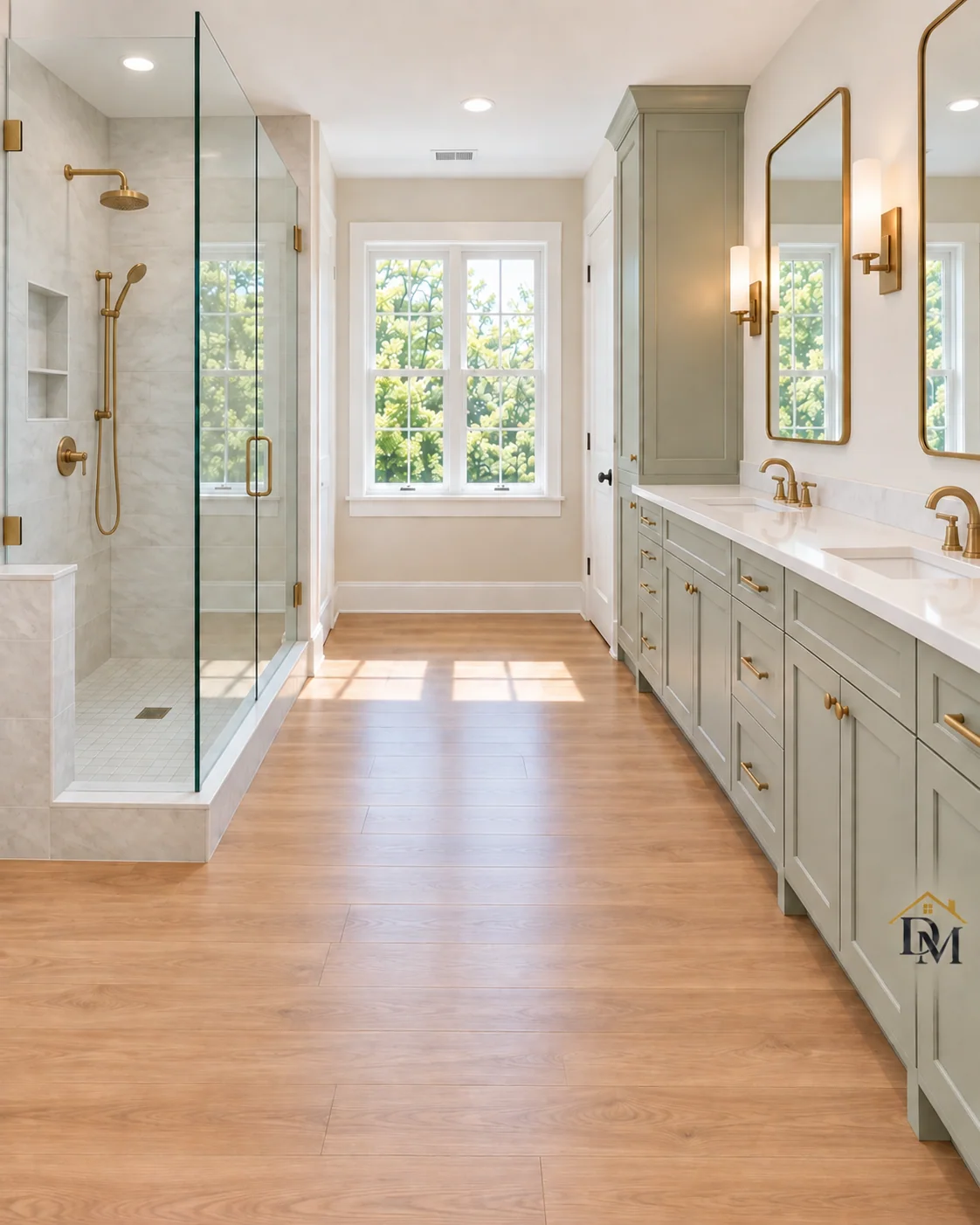 Move-in ready: bathroom floor clear.