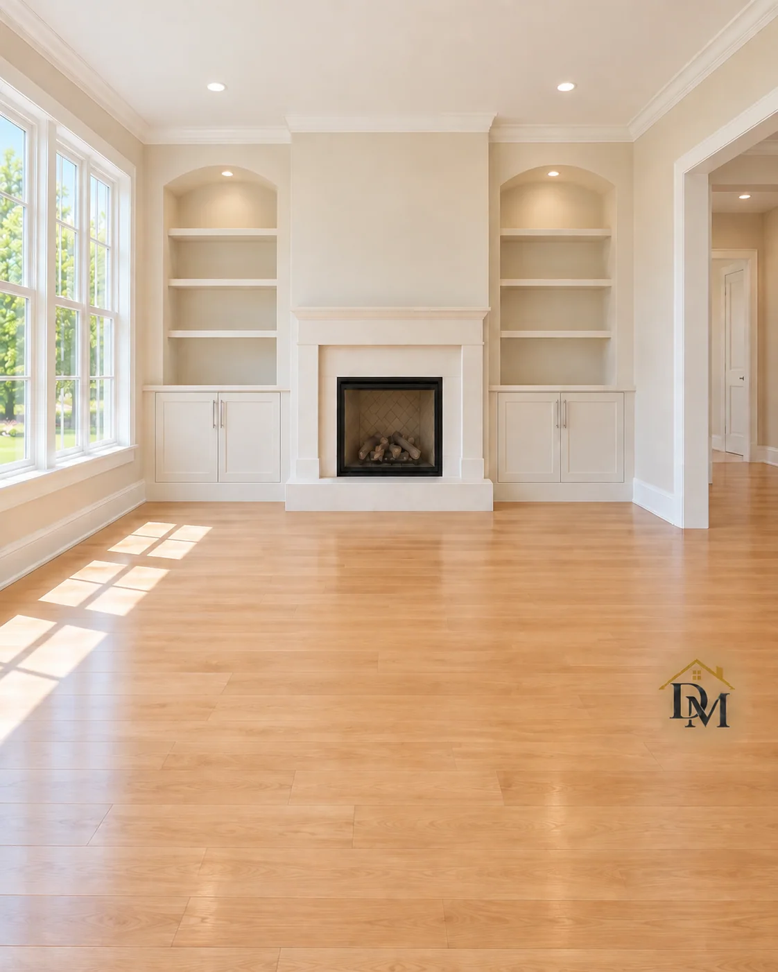 Ready for your furniture: caddy gone and the wood floor open.
