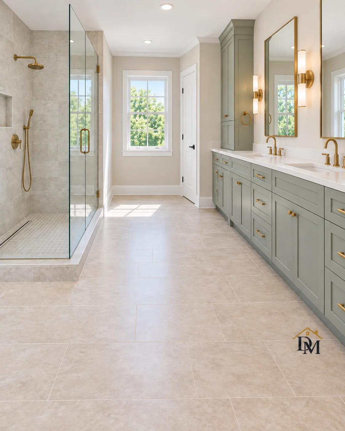 Ready to move in: bathroom tile clear.