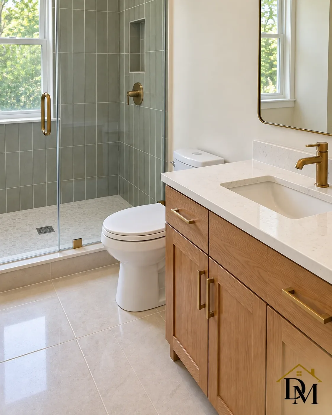 Ready for your towels: the pale tile floor clear.