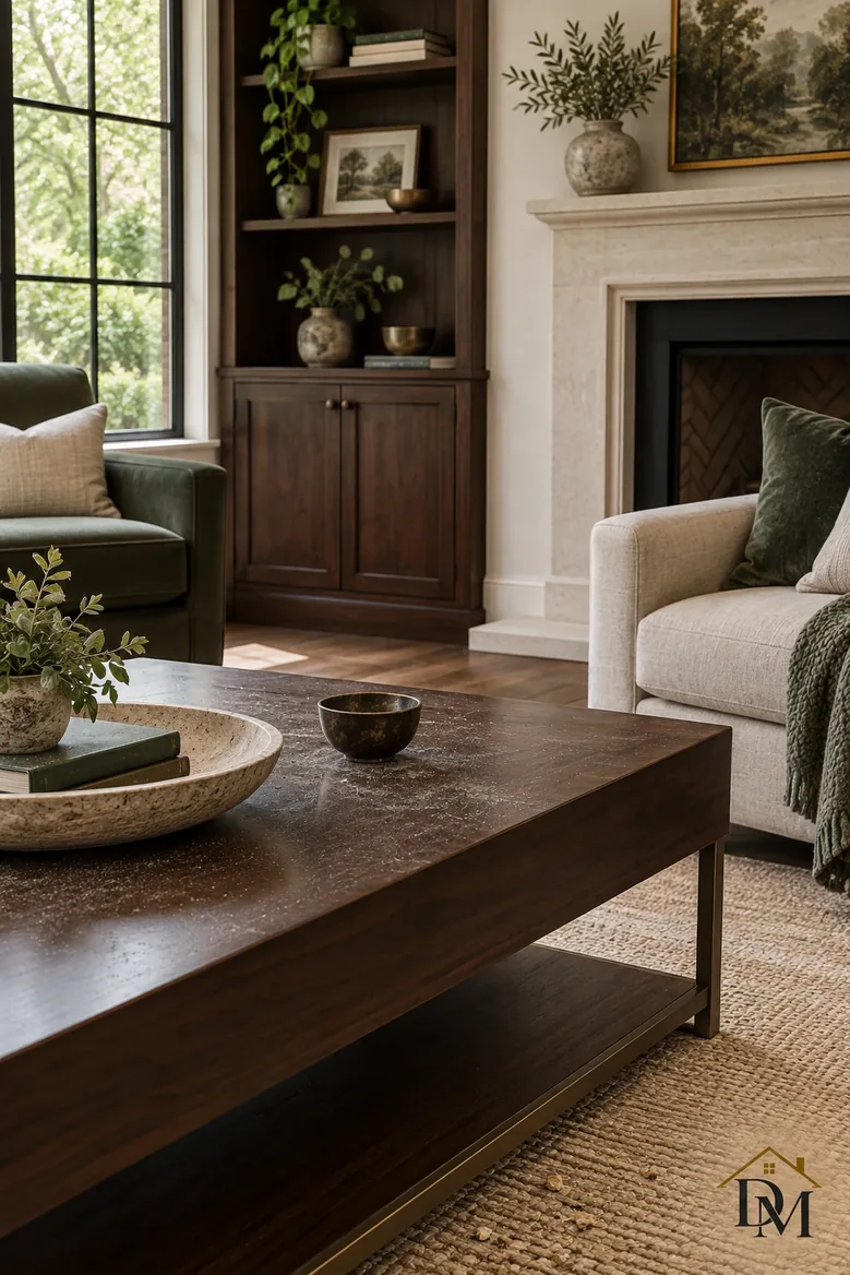 By midweek: a mug, books and a throw gather around the oak table.