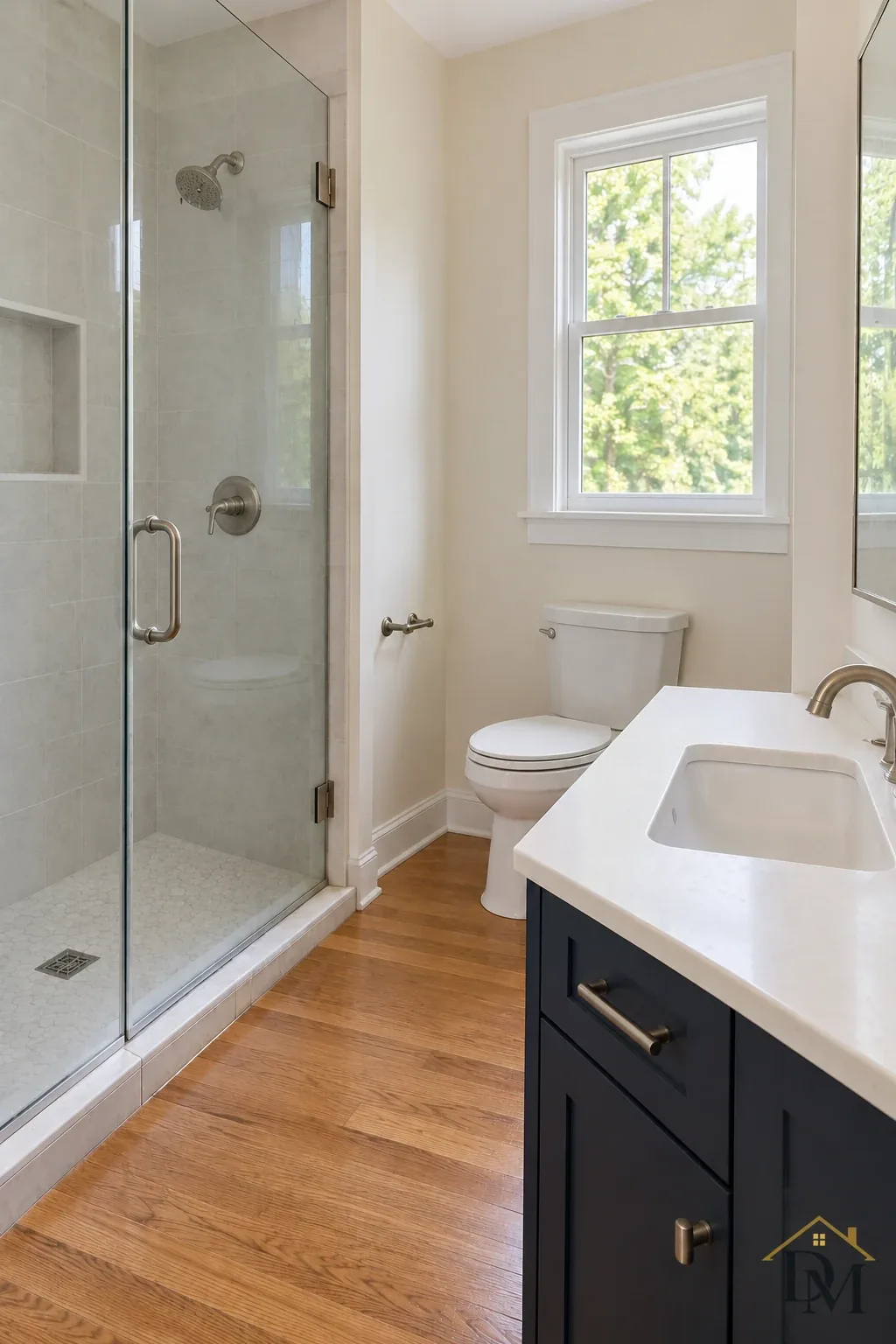View B of the same bath and hex-tile floor before you hand back the keys.