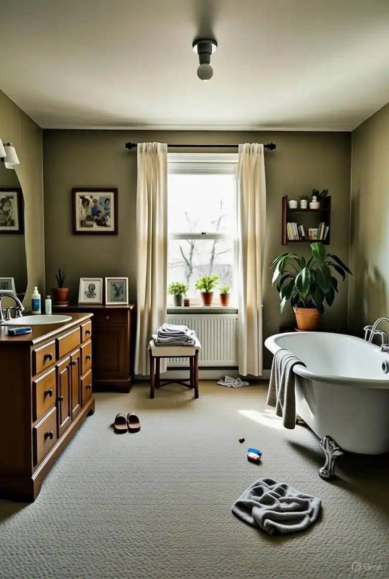 Before cleaning result in Morris Township, NJ bathroom