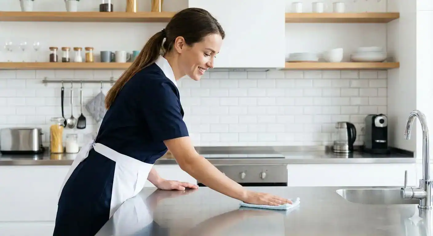 After professional house cleaning Winfield NJ — sparkling kitchen counters and floors